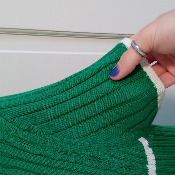 💚Banana Republic💚 - Green/White Knit Sweater Dress - Picture 8 of 13